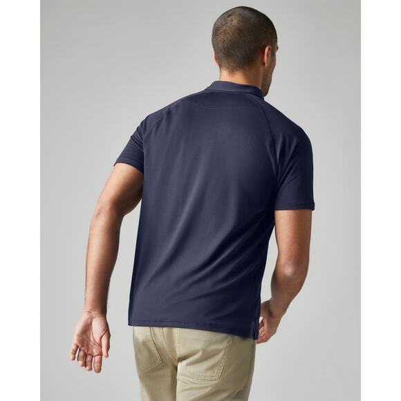 Rhone Delta Pique Polo Navy Premium Lightweight Mesh - Picture 3 of 12